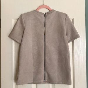 Zara suede short sleeve top